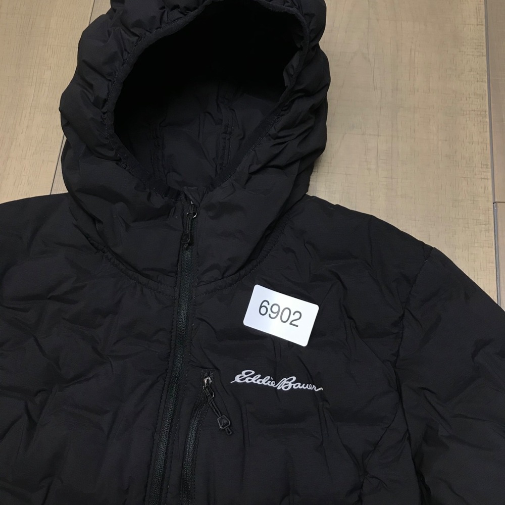 Eddie Bauer Jacket Womens Size M Black EB 800 Goose Down Fill First Ascent Hood - Picture 12 of 12
